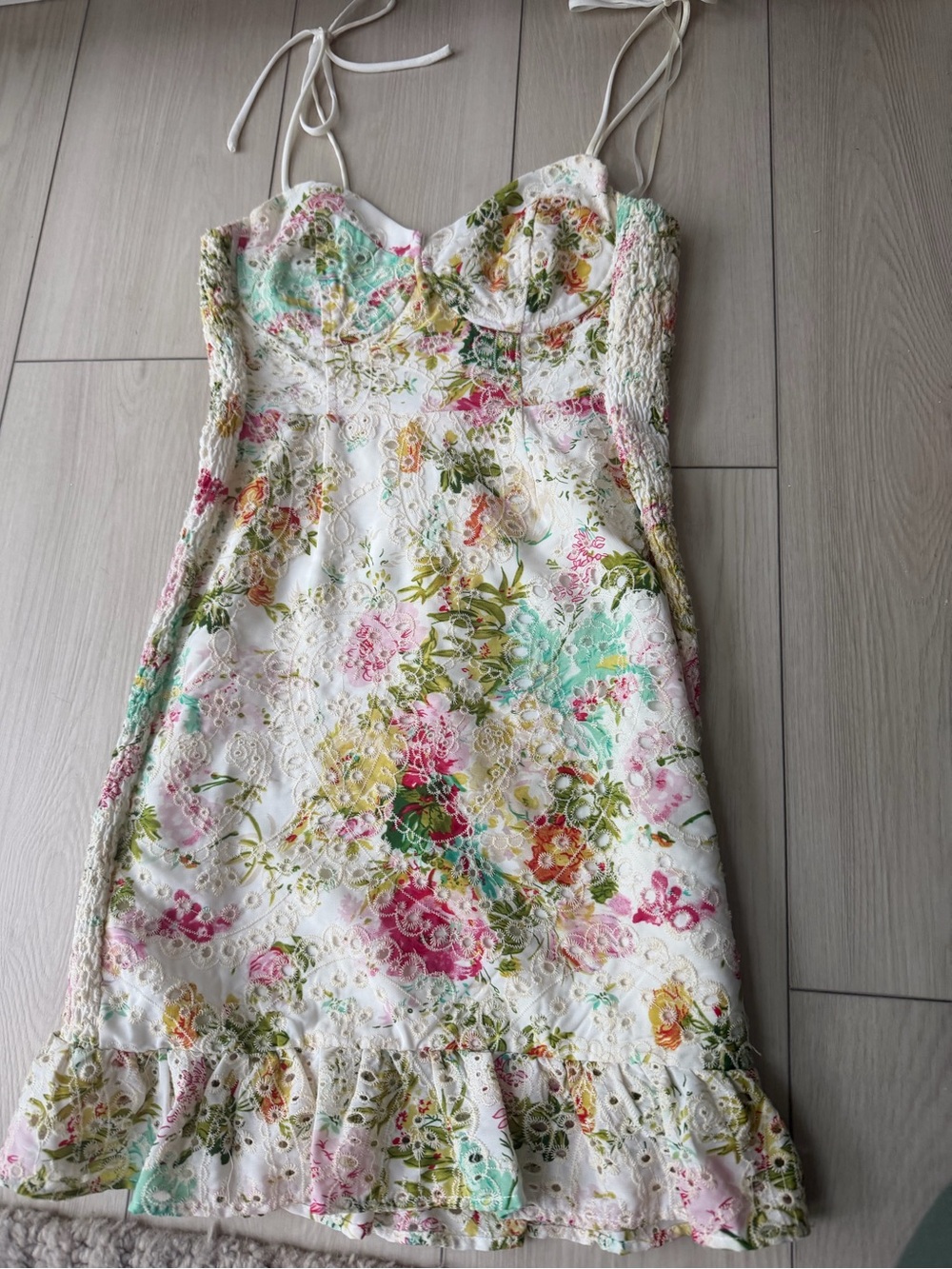 ASTR the label Mireille White Floral Eyelet Sundress